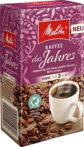 Melitta Gemahlener Röstkaffee, Filterkaffee, 100% Arabica, vollmundig mit zartherber Kakao-Note, Stärke 3, Kaffee des Jahres 2020, 500 g