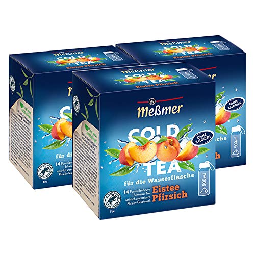 Meßmer Cold Tea Eistee Pfirsich, 14 Pyramidenbeutel / 3er Pack