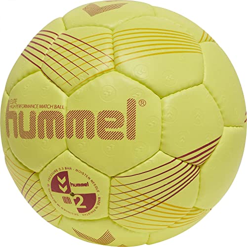 hummel 212549 Unisex-Adult Elite HB Handball, Yellow/ORANGE/RED, 2