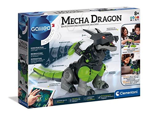 Galileo Robotics – Mecha Dragon, Drachen-Roboter Modellbausatz, 3 Motoren, Sensoren & App-Steuerung, ideal als Geschenk, elektronisches Spielzeug für Kinder ab 8 Jahren von Clementoni 59215