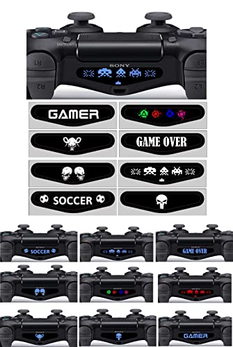 Skins4u 8 Stück PS4 Lightbar Sticker Aufkleber LED Light Bar kompatibel mit Sony Playstation 4 Controller für PS4, PS4 Slim, PS4 Pro Gamepad