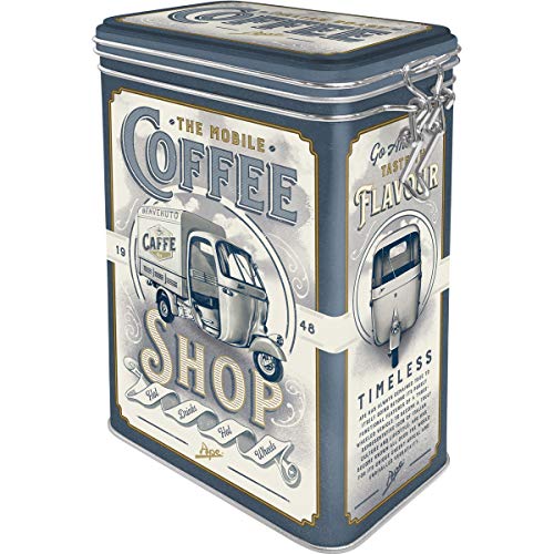 Nostalgic-Art Retro Kaffeedose, Ape – Coffee Shop – Geschenk-Idee für Italien-Fans, Blech-Dose mit Aromadeckel, Vintage Design, 1,3 l