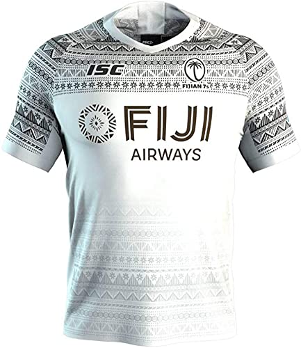 GreSeaso Herren Rugby-Trikot – 2020 Fiji Rugby-Trikot Sevens – Rugby-Trikot, Hauptgäste, Sportbekleidung, Fitnessstudio, bequeme Weste, T-Shirt, Cremeweiß
