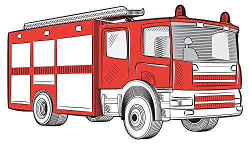dekodino® Wandtattoo Feuerwehr Auto in Farbe Wandsticker Kinderzimmer