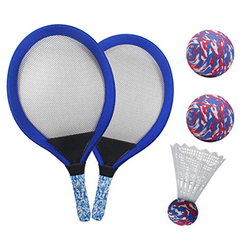 YIMORE Kinder Schläger Set mit Federball Tennisball, Badminton Tennisschläger Racket Spielzeug für Kinder ab 3 Jahren (Blau)