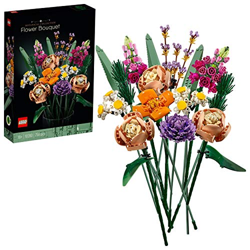 LEGO 10280 Blumenstrauß, Kunstpflanzen für Erwachsene, künstliche Blumen zum Basteln, Home Deko, Muttertagsgeschenk, Botanik-Kollektion