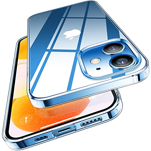 TORRAS Crystal Clear für iPhone 12 Hülle/iPhone 12 Pro Hülle (Nie Vergilbung) (Super Elastisch Stoßfest) Handyhülle iPhone 12 Case Transparent (Extrem Dünn) Kratzfest Schutzhülle