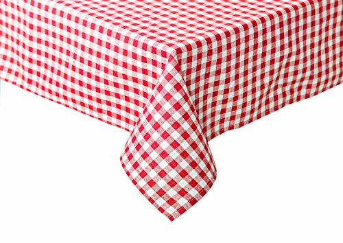 TextilDepot24, Nappe à Carreaux Style Maison de campagne - Couleur et Taille au choix - 100 % Coton (80 x 80 cm, carrée, Rouge et Blanc)