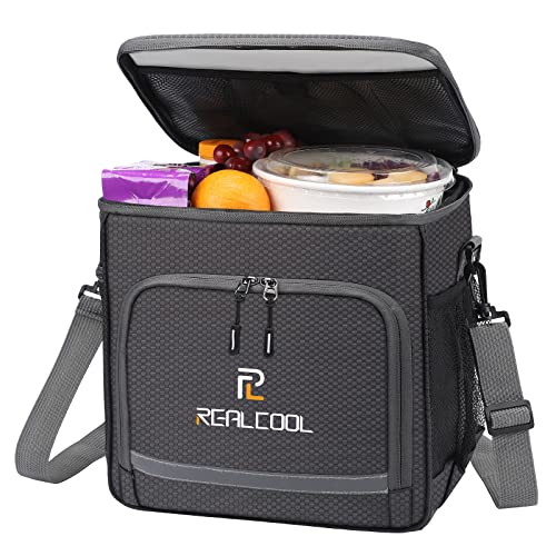 RealCool Kühltasche 15L, Lunchtasche,Kühlbox,Großer Faltbarer Kühlkorb,Isolierte Tasche,Thermotasche,Picknicktasche für den Lebensmitteltransport,Kühltasche für Picknick,Reisen,Camping