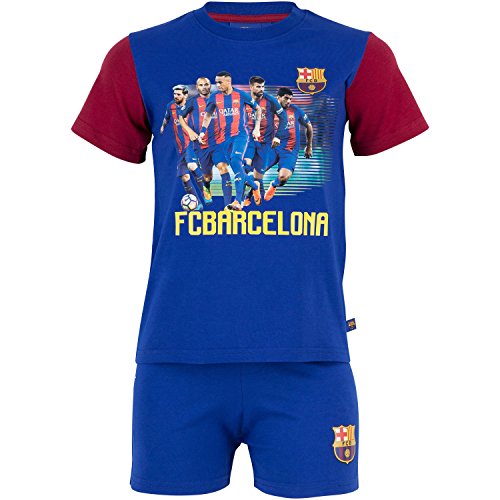 Kurzpyjama Barça, offizielle Kollektion von F.C. Barcelona, Kindergröße, Jungen 8 Jahre blau