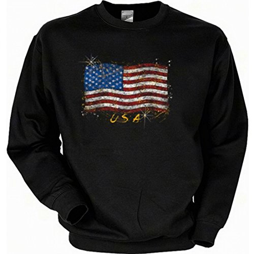 Unbekannt Sweatshirt mit Motiv - Amerikanische Flagge Stars and Stripes - USA Sweater Amerika, Größe:XXL