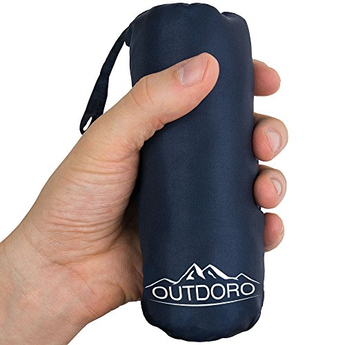 Outdoro Hüttenschlafsack, Ultra-Leichter Reise-Schlafsack, nur 200 g aus Mikrofaser, dünn & klein, Inlett, Travel-Sheet