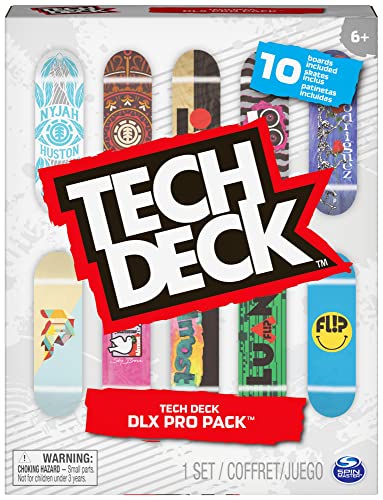 Tech Deck - DLX Pro Fingerboard 10er-Set mit angesagtesten Skateboard-Designs - zum Sammeln für alle Skate-Fans