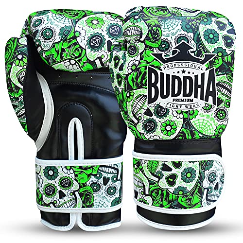 Buddha Fight Wear Mexican Premium Boxhandschuhe (12 Onz, Grün)