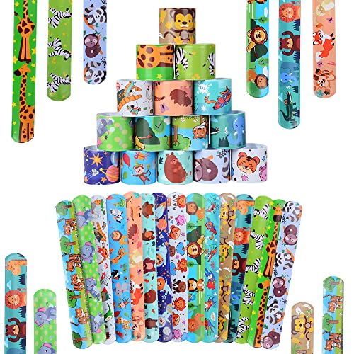 36pcs Slap Bracelets, HOUSTAR Tier Schnapparmband Slap Armband für Kinder Ideales Party Bag Füllstoffe für Geburtstags Geschenke Mitgebsel Spielzeug für Mädchen und Junge