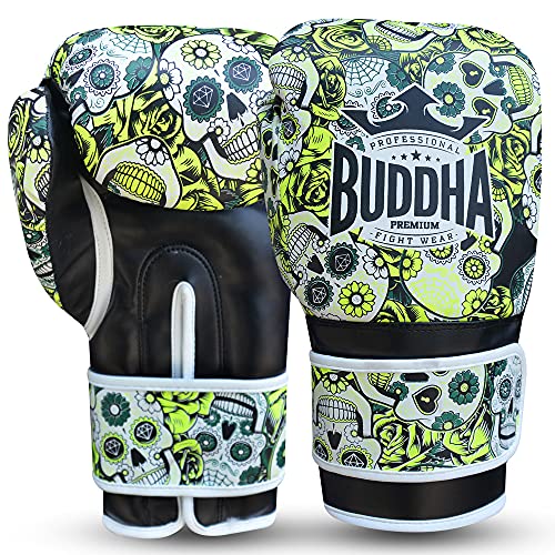 Buddha Fight Wear Mexican Premium Boxhandschuhe (14 Unzen, Gelb)