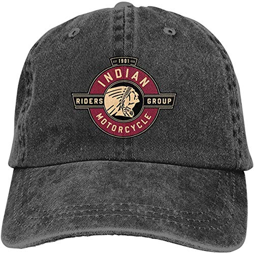 Lifewfrc2018 Runxin Personalized Indian Motorcycle Riders Group Logo Cool Hat Cap for Man Black