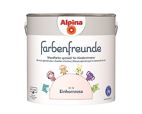 Alpina Farbenfreunde 2,5L Kinderzimmerfarbe Wandfarbe (Nr.13 Einhornrosa)