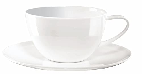 ASA Selection à table Kaffeetasse mit Untere / Untertasse, Fine Bone China, Warmes Weiß, 210 ml, 1912013